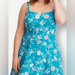 Torrid turquoise floral dress size 0